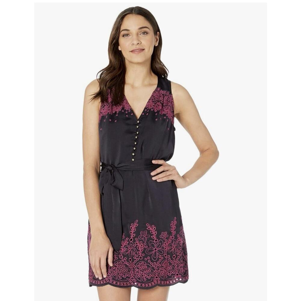 NWT Juicy Couture Black Label Women’s Flirty Contrast Embroidered Dress Medium